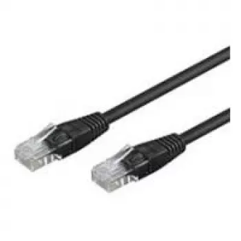 Wentronic Goobay CAT 5e kabel krosowy, U/UTP, Czarny, 0,25 m - CCA miedź Mix (68703)