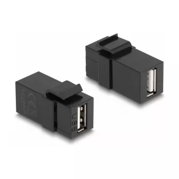Moduł Keystone DeLOCK USB 2.0 A żeński na USB 2.0 A żeński, czarny