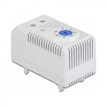 Termostat DELOCK 66823, obudowa z tworzywa sztucznego IP20, 30 W, 250 V, 10 A, 43×60×33 mm, niebieski/szary