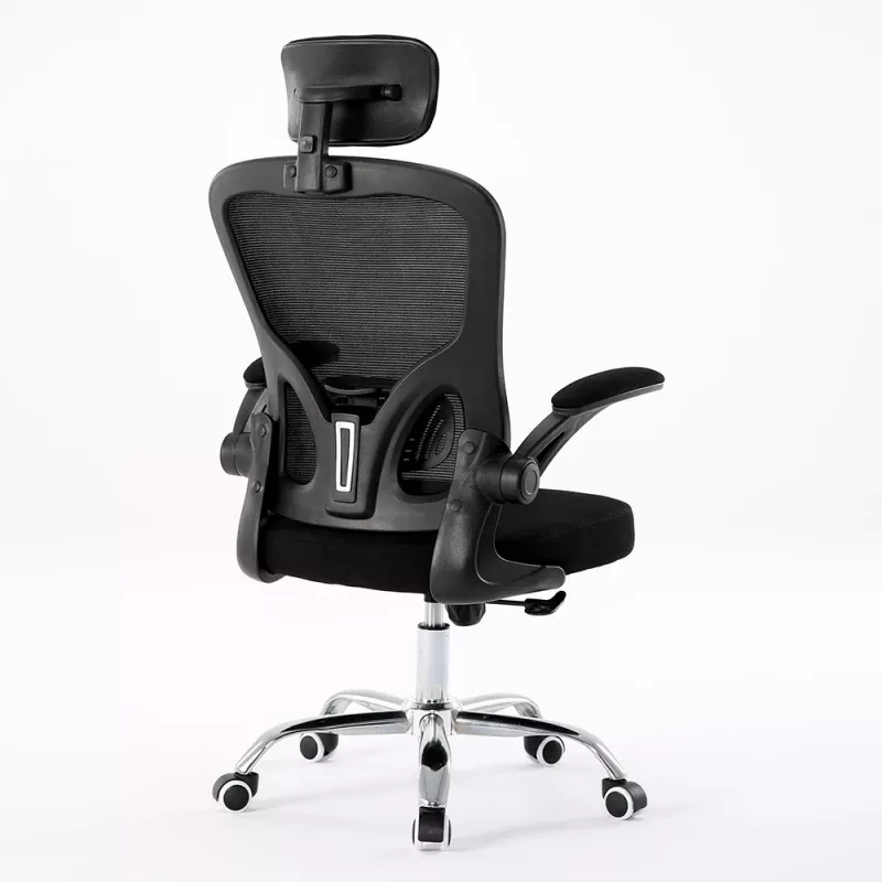 Fotel biurowy top e shop DORY CZERŃ — wyściełane siedzisko, oparcie z siatki, 650×620 mm, wysokość do 122 cm