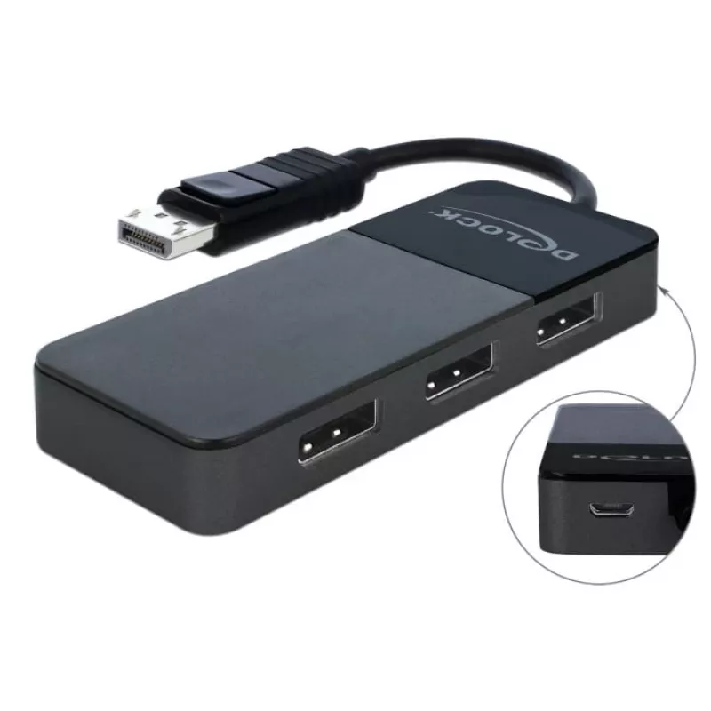 Rozdzielacz wideo DeLOCK 87737 DisplayPort 3x DisplayPort