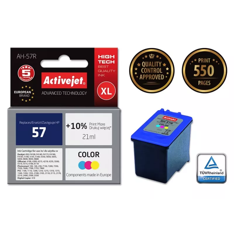 Atrament Activejet AH-57R (zamiennik HP 57 C6657AE; Premium; 21 ml; kolor)