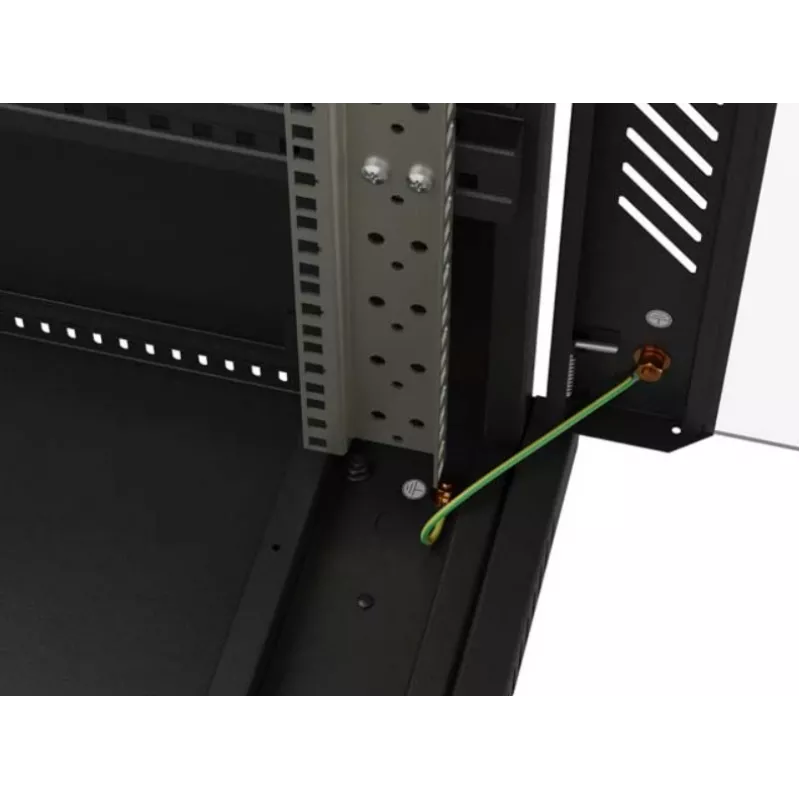 Szafa rack LANBERG FF01-6222-12B 22U 600x1200 mm czarna z przeszklonymi drzwiami przednimi i tylnymi