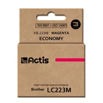 Wkład atramentowy ACTIS KB-223M zamiennik Brother LC223M, magenta, barwnikowy 10 ml, standardowa wydajność, pojedyncze opakowanie