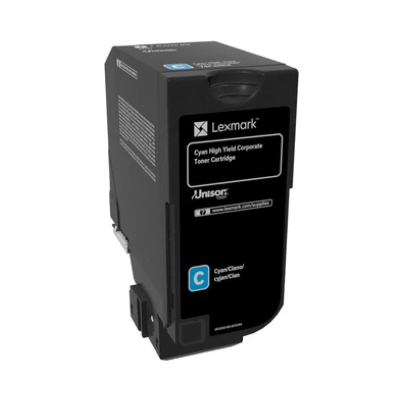 Lexmark 74C2HCE zestaw tonera cyjanowy Return Program Corporate. 12K stron dla