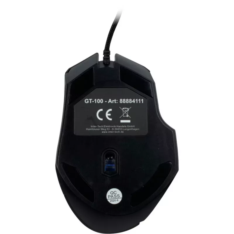 Inter-Tech GT-100 RGB Mysz prawa USB Typ-A optyczna 6400 DPI (88884111)