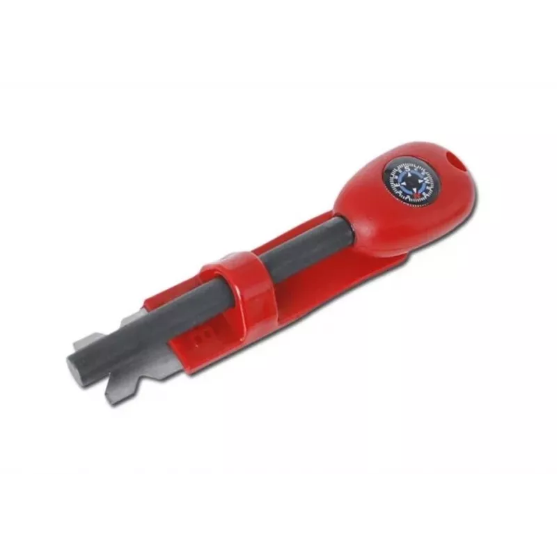 Kompas survivalowy BCB CN340 — kompaktowy kompas z tarczą świecącą, plastikowa rączka, 110 mm, 47 g, czerwony