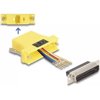 DeLOCK D-Sub 25-pin żeński na RJ45 żeński zestaw montażowy żółty VGA RJ-45