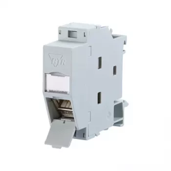 Metz Connect REGplus IP20 C6A Module 180°M - DIN outlet do montażu na szynie - RJ-45 - Jasnoszary (130B117003-E)