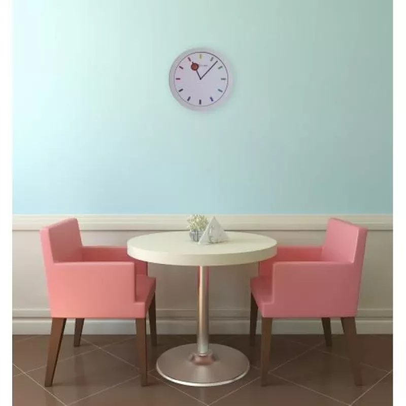 Zegar NeXtime 3048 Color Change, Ø28 cm, ścienny, biały/wielokolorowy