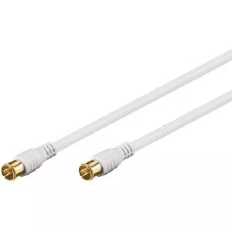 Wentronic Goobay SAT Connection Cable, F-Quick, 100% Shielded, Gold-Plated, biały, 2.5 m - F-Plug (Quick) F-Plug (Quick) (62744)