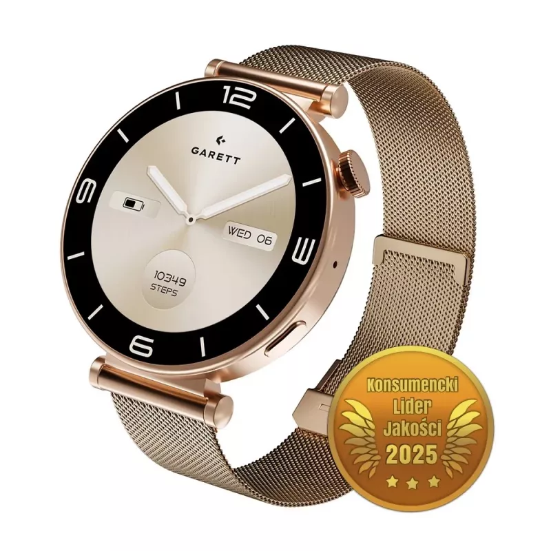 Smartwatch Garett Rose Gold mesh