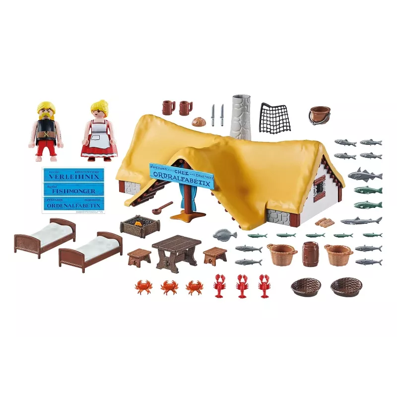 Playmobil 71266 Asterix: Chata Unhygienixa Unhygienix i jego żona Bakteria Kolekcja Figurki Asterix Kolekcjonerzy i Fani Zabawna Wyobraźnia Ro