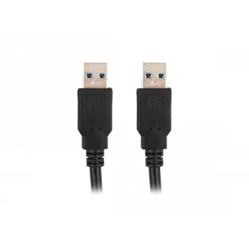 Kabel USB A do USB A LANBERG CA-USBA-30CU-0018-BK — USB 3.2 Gen 1 (5 Gbit/s), 1.8 m, czarny