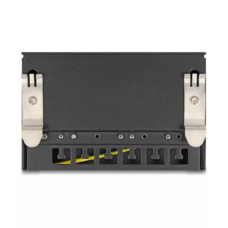Patch panel DELOCK Mini Desktop RJ45 6-port Cat.6A ekranowany, metalowy, czarny, 80×22×125 mm
