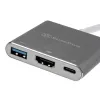SilverStone SST-EP08C - Adapter USB 3.1 Type-C na HDMI/USB Type C/USB Type A - Srebrny