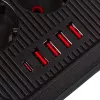 Listwa zasilająca MACLEAN MCE389 B — 6 gniazd, 4×USB-A + 1×USB-C, 110–240 V, 2,1 A, 2500 W, kabel 1,5 m, czarna