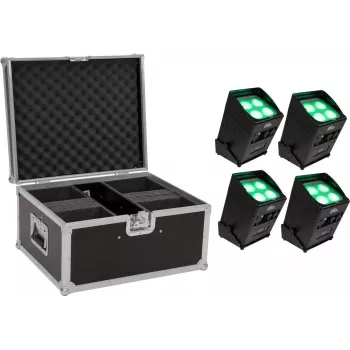 Reflektor EUROLITE AKKU UP-4 Entry QCL QuickDMX — zasilany bateriami przenośny reflektor QCL wash/spot