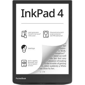 Czytnik e-booków PocketBook InkPad 4 7,8 cala E Ink Carta, 32 GB, Wi‑Fi, czarny/srebrny