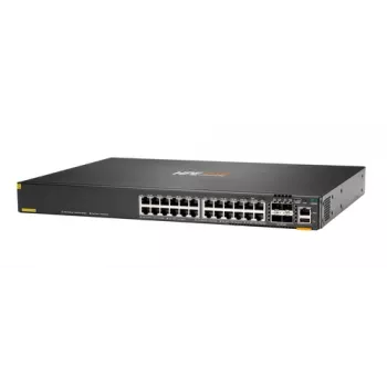 Hewlett Packard Enterprise HPE Aruba Networking CX 6200F 24G 4SFP+ Switch - Switch - max. odległość stosowania 10 km - L3 - zarządzany - 24 x 10/100/1000 + 4 x 100/1000/10G SFP+ - Front a