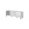 szafka RTV ABETO 150x42x52 biały/biały połysk