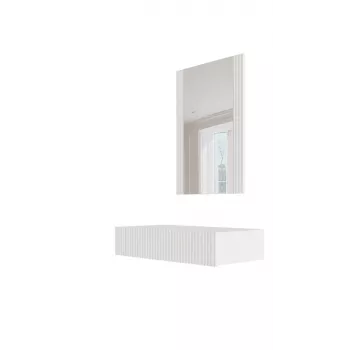 Toaletka z lustrem cama meble PAFOS 80×41,6×100 cm, biała matowa, rama MDF, 1 szuflada