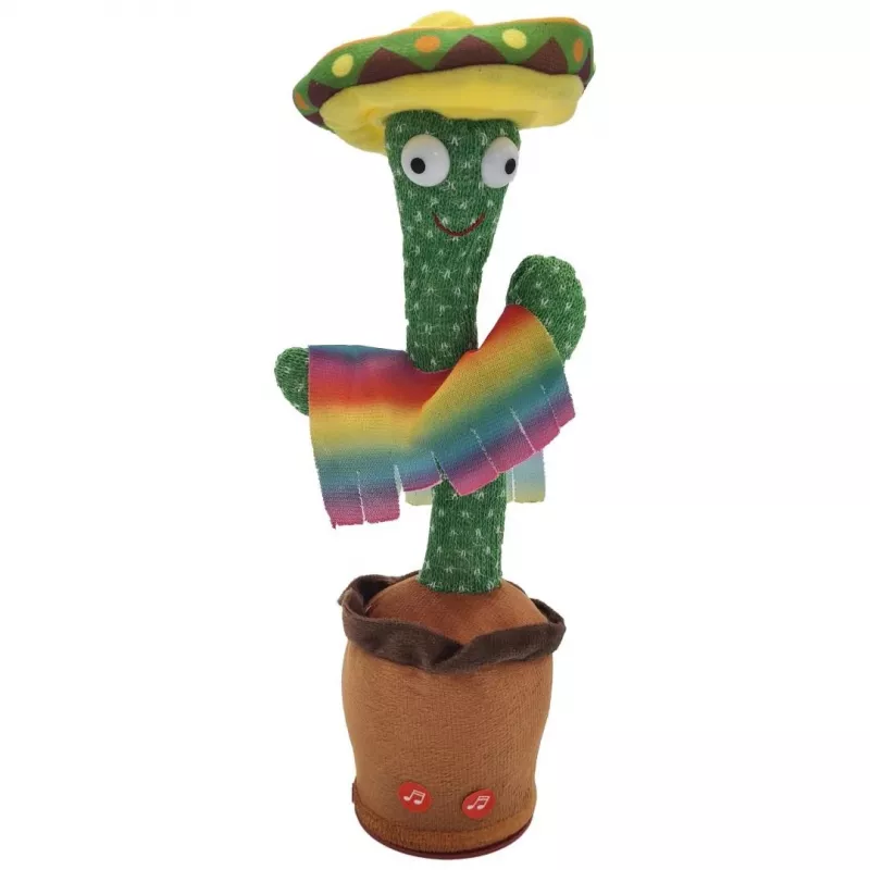 Tańczący Kaktus Zabawka z Sombrero Extralink Toys, Śpiewająca dla Dzieci LED USB