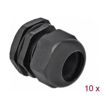 Dławik kablowy DeLOCK 60226 czarny plastik 10 szt.
