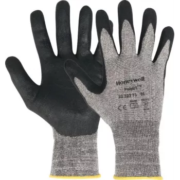 Rękawice robocze Honeywell Polytril Air Comfort — czarne, bawełna/lycra/poliamid, powłoka nitrylowa, rozmiar 7