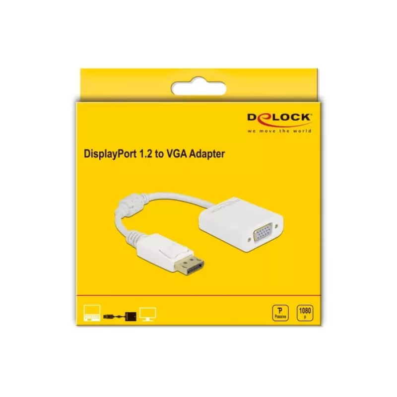 Adapter DisplayPort 1.2 męski na VGA żeński DeLOCK 61007