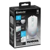 Bezprzewodowa mysz gamingowa DEFENDER Pandora biały — symetryczna, 3200 DPI, 6 przycisków, programowalna, optyczna, USB