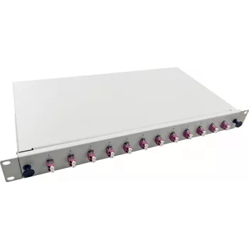 Helos LWL 19 Splice Box 12 x LC Duplex OM4 do spawania Szary (375558)
