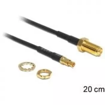 Kabel koncentryczny DeLOCK 88483 RG-174 0,2 m RP-SMA TS-9 Czarny