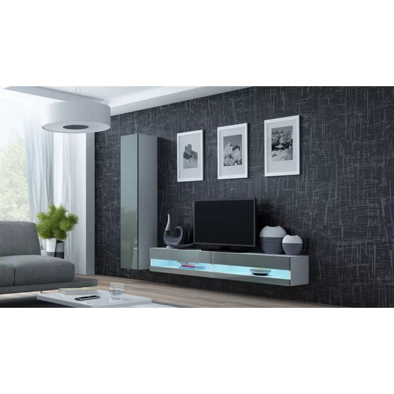 Cama stojak TV VIGO nowy 30/180/40 biały/szary połysk