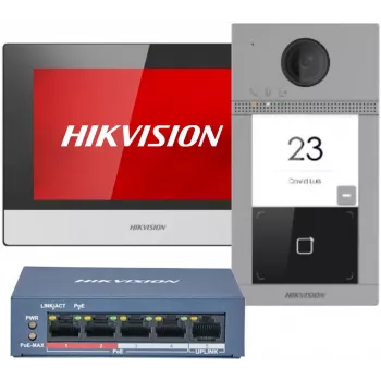 System wideodomofonowy Hikvision DS-KIS604-S(C) 2 MP 17,8 cm (7 inch) Czarny, Szary, Srebrny