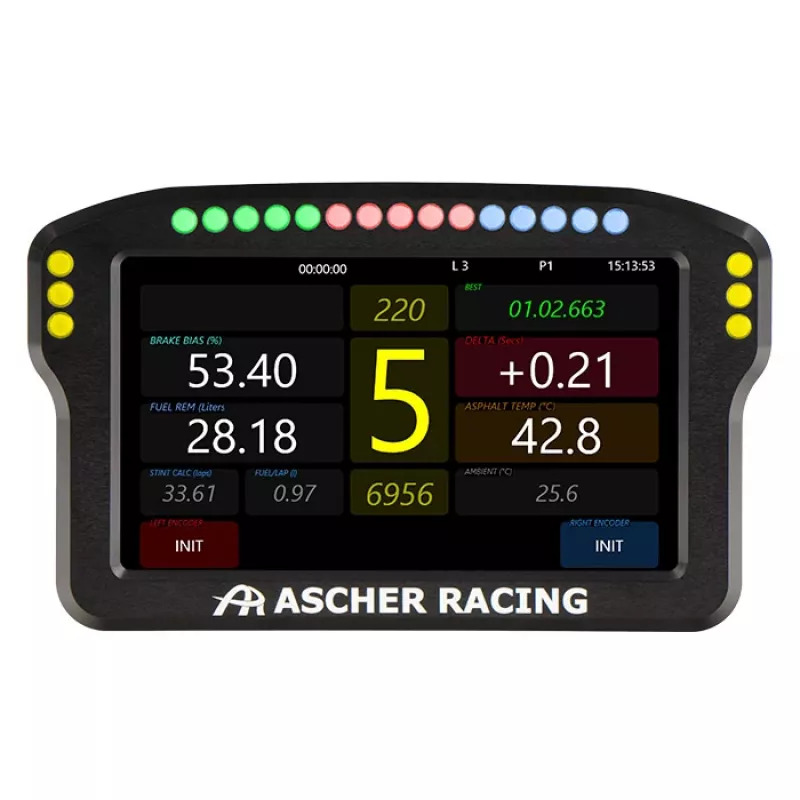 Panel deski rozdzielczej na kierownicę Ascher Racing 5 cali model 76080029 do wyświetlaczy wyścigowych symulatorowych
