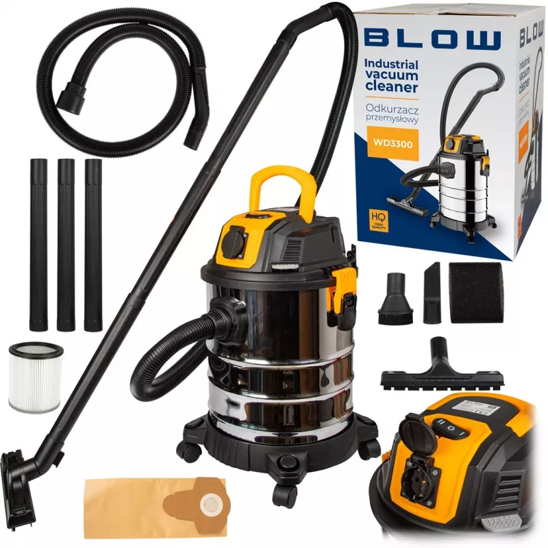 Przemysłowy odkurzacz BLOW WD3300 z gniazdem 230V 2000W