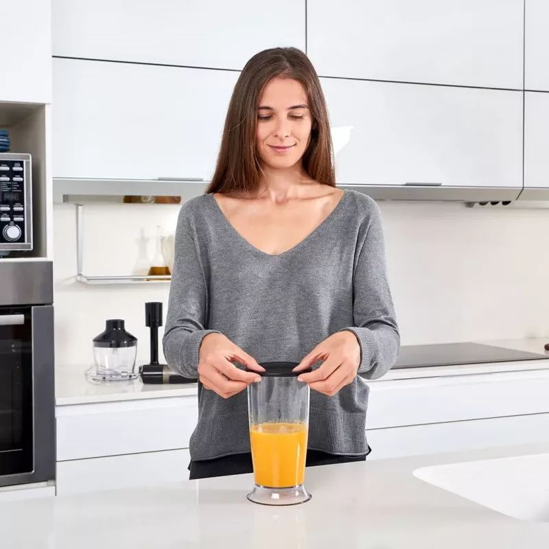 Blender ręczny Czarny & Decker BXHBA1500E — 1500 W blender ręczny z wałkiem ze stali nierdzewnej, 20 prędkości, rozdrabniacz, trzepaczka, funkcja pulse