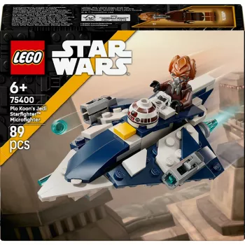 LEGO Microfighter Star Wars Plo Koon's Jedi Starfighter 75400 — 89 elementów, 1 minifigurka, wiek 6+