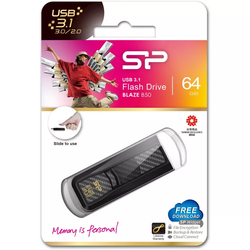 Pamięć USB Silicon Power 64 GB USB Type-A 3.2 Gen 1 Blaze B50