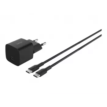 Ładowarka sieciowa Belkin BoostCharge 25W USB-C PD/PPS, kabel 1 m, czarna — do konsol przenośnych, smartfonów, tabletów