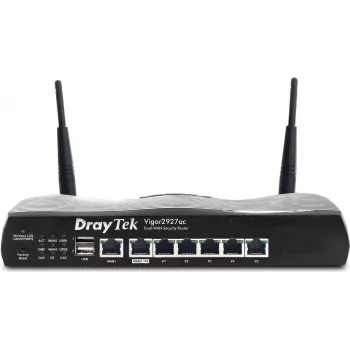 Draytek Vigor 2927ac - Router bezprzewodowy 5-portowy przełącznik - 1GbE - Porty WAN: 2 - Wi-Fi 5 - Dwuzakresowy (v2927ac-DE-AT-CH)