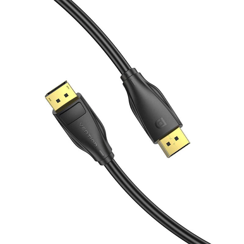 Kabel DisplayPort 1.4 Vention HCCBI, 3 m, 8K@60Hz / 4K@120Hz, 80 Gbit/s, pozłacane styki, czarny