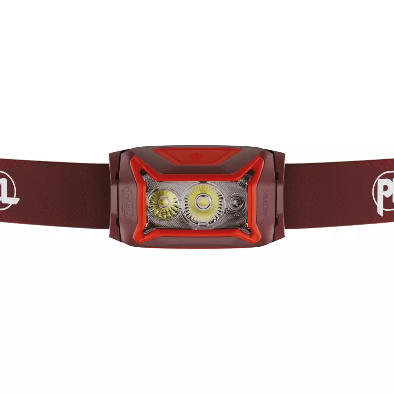Lampa czołowa Petzl Actik Core — LED, 100 lm, wbudowana akumulatorowa bateria USB 1250 mAh, IPX4, czerwona