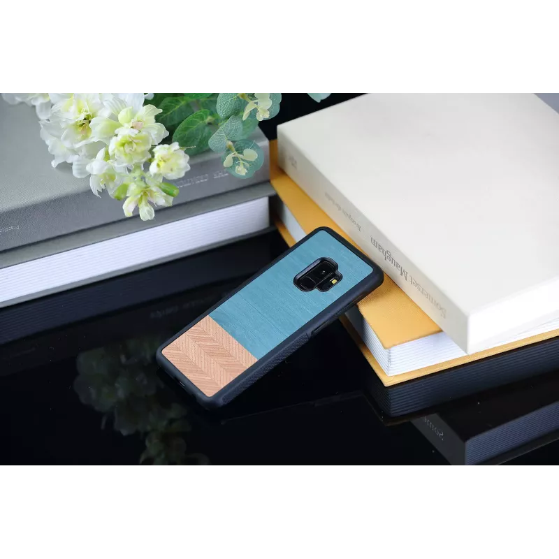 etui na smartfona man and wood for Samsung Galaxy S9 denim Czarny