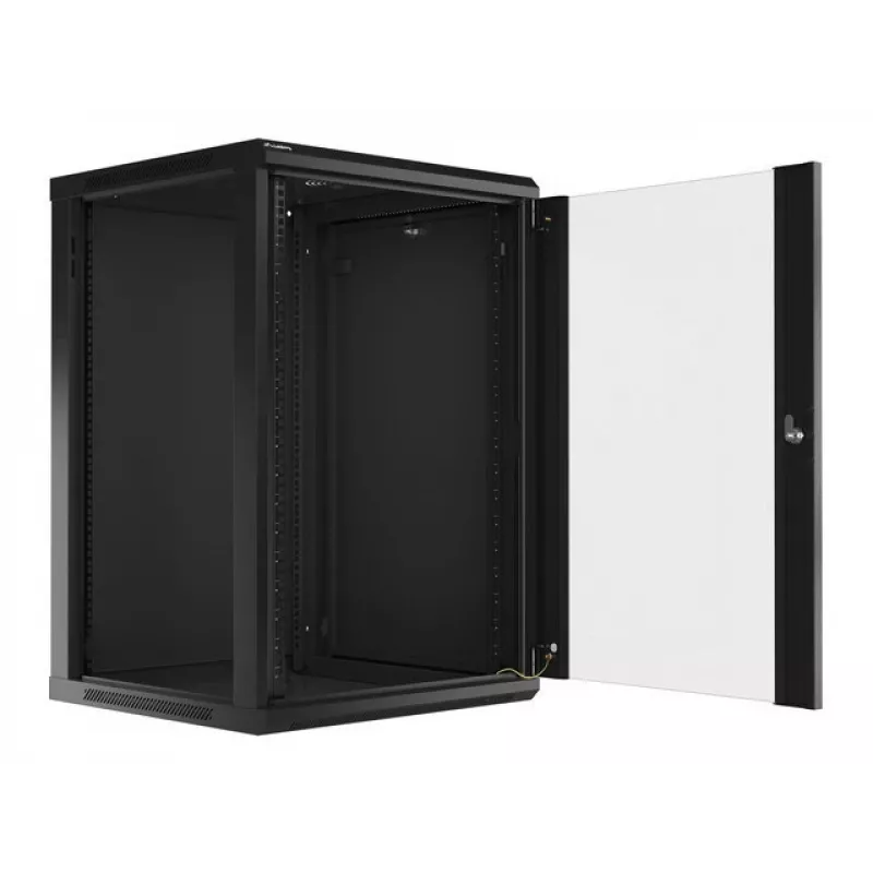 Szafa wisząca LANBERG WF01-6618-10B, 18U, 600×600×907 mm, czarna, 60 kg