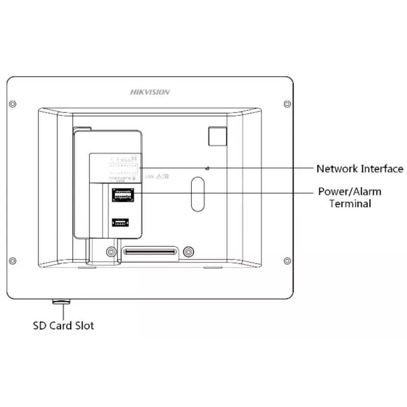 Wideodomofon Hikvision DS-KH8350-TE1 7-calowy dotykowy ekran IPS, PoE, SIP, slot MicroSD, 1024×600, obudowa aluminiowa, Czarny