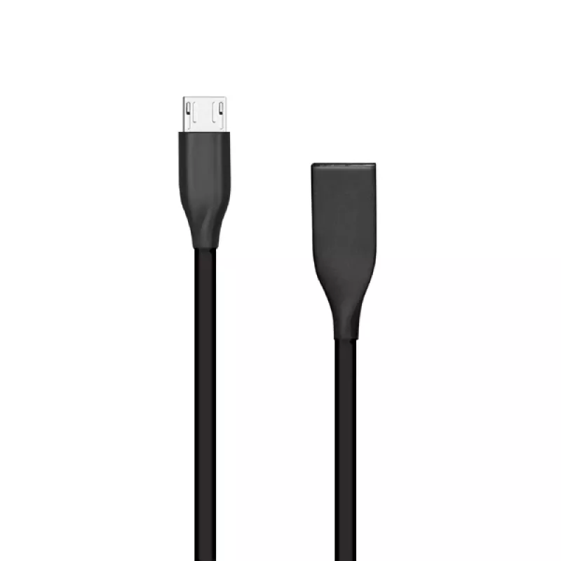 Kabel Silikonowy USB-Micro USB (Czarny, 1m)