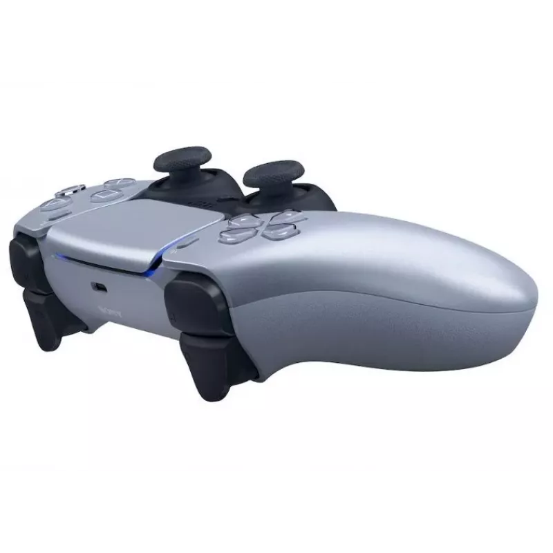 Bezprzewodowy gamepad Sony DualSense do PlayStation 5 — wbudowany akumulator Li-Ion, żyroskop, wibracje dotykowe, głośnik, gniazdo 3,5 mm, srebrny