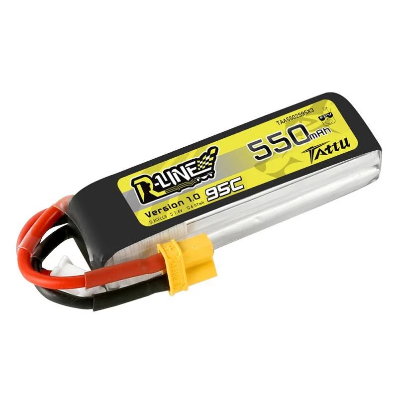 Bateria Tattu R-Line 550mAh 7.4V 95C 2S1P XT30